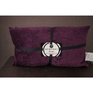 Newport Home Feather Pillow Set of 2 Chenille Crushed Violet Zippered Covers